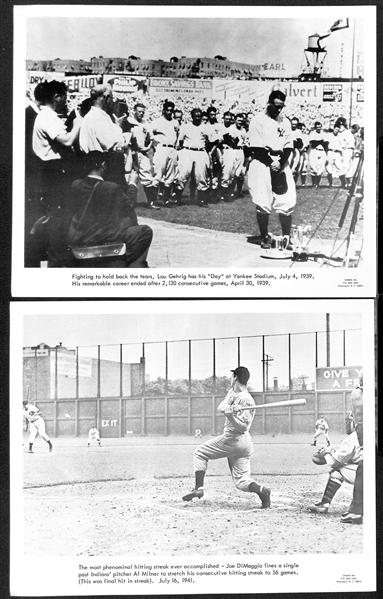 Lot of (15) 1960s Sports Pix Premium Photos w. Babe Ruth, Gehrig, DiMaggio, Musial, Mays, Gehrig/Cobb, Maris